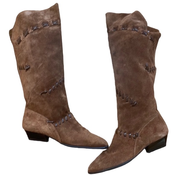 Vintage Unisa Brazilian Made Suede Boots Size:6.5 - Picture 1 of 6